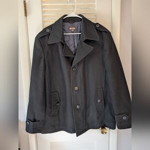 Men's Michael By Michael Kors XL  Black Wool Coat Euc